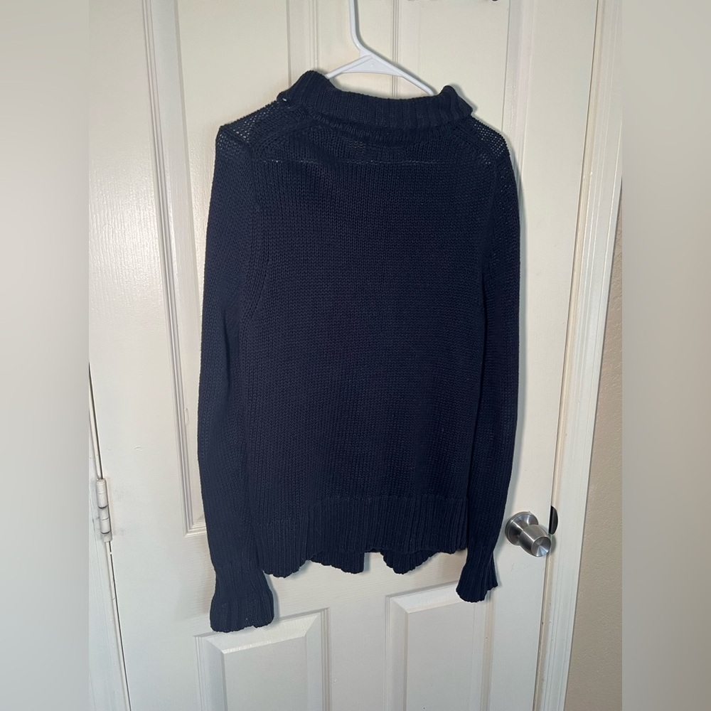 Eddie Bauer Navy Blue Knit Button Front Cardigan Sweater Size L - Picture 10 of 10